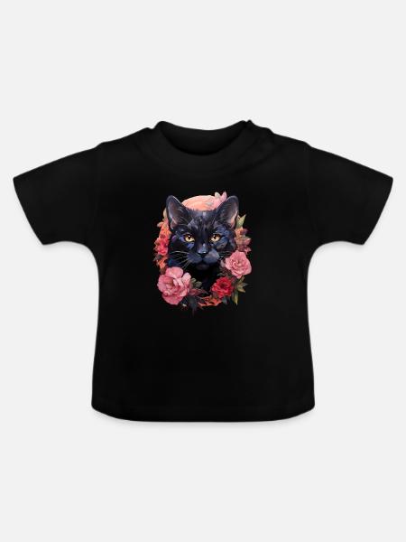 Panther - Baby Bio-T-Shirt mit Rundhals - Schwarz