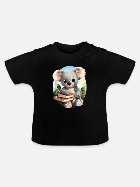 Koala - Baby Bio-T-Shirt mit Rundhals - Schwarz