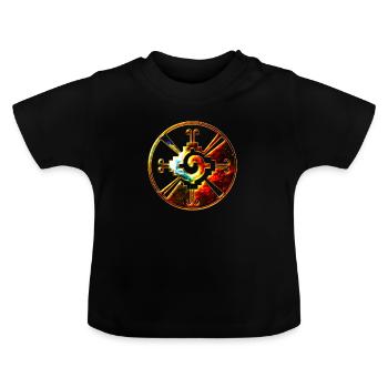Hunab Ku Zentralintelligenz Maya Symbol - Baby Bio-T-Shirt mit Rundhals - Schwarz - Vorne