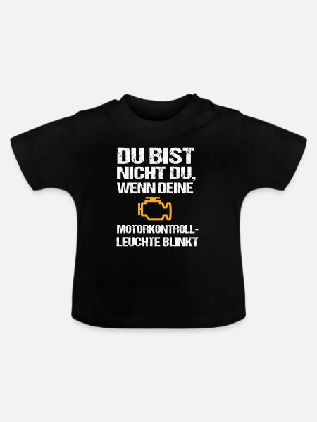 Motorkontrollleuchte blinkt, Autoshirt mit Humor - Baby Bio-T-Shirt mit Rundhals - Schwarz