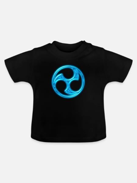 Japan Symbol Mitsu Tomoe Kanji Aikido Judo Karate - T-shirt bio col rond Bébé - noir