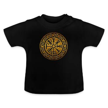 Vegvísir, Traveler's Charm & Protective Talisman - T-shirt bio col rond Bébé - noir - Devant