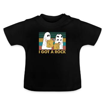 I Got A Rock Funny Vintage Halloween - Baby Bio-T-Shirt mit Rundhals - Schwarz - Vorne