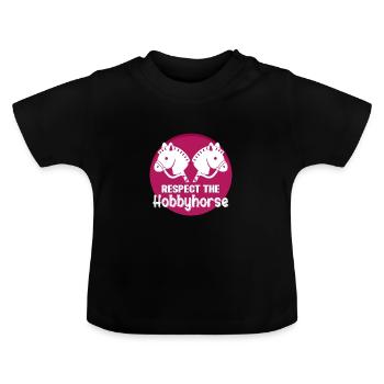 Hobby Horse Steckenpferd Pferd Hobbyhorsing - Baby Organic T-Shirt with Round Neck - black - Front
