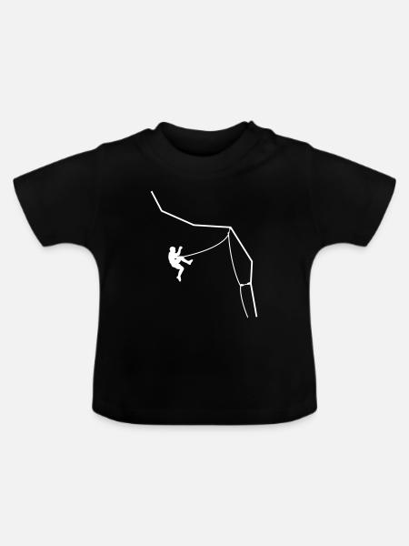 Klettern Sturz - Baby Bio-T-Shirt mit Rundhals - Schwarz