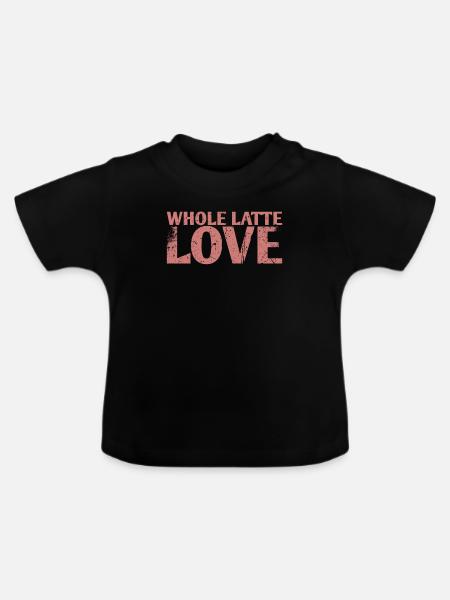 Ganzes Latte-liebes-ehe-design Für Braut-bräutigam - Baby Bio-T-Shirt mit Rundhals - Schwarz