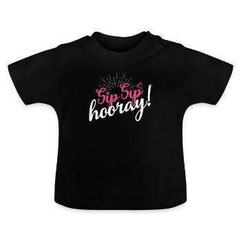 Sip Sip Hurra Marriage Design pour marié-marié - T-shirt bio col rond Bébé - noir - Devant