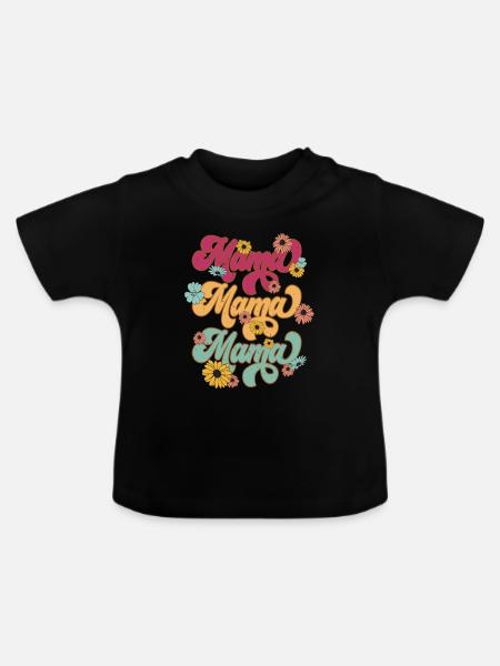 Mama Bear - Baby Bio-T-Shirt mit Rundhals - Schwarz
