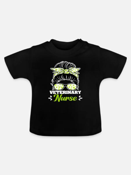 Veterinary Nurse Messy Bun - Baby Bio-T-Shirt mit Rundhals - Schwarz