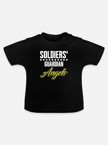 Soldaten, Schutzengel, Kaplan - Baby Bio-T-Shirt mit Rundhals - Schwarz
