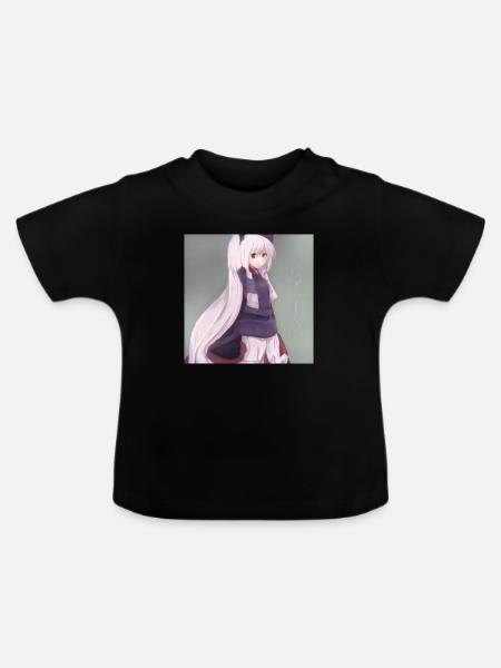 Anime - Baby Bio-T-Shirt mit Rundhals - Schwarz
