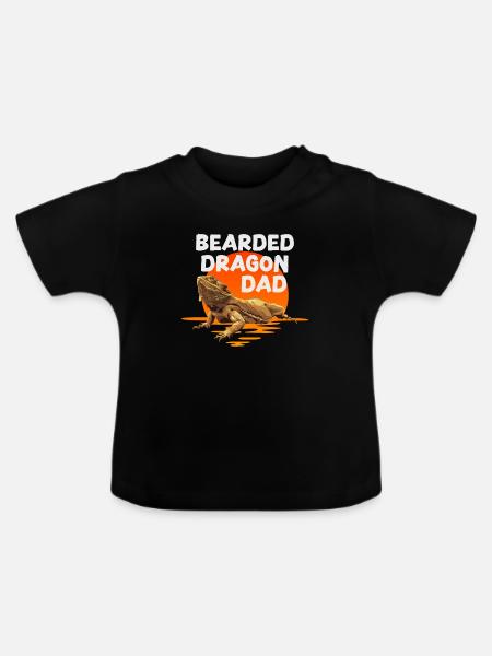 Bärtiger Drache Papa - Baby Bio-T-Shirt mit Rundhals - Schwarz