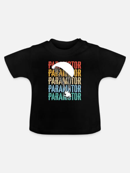 Paramotoring Paramotor - Baby Bio-T-Shirt mit Rundhals - Schwarz