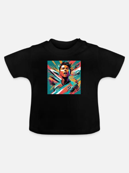 Fußball Emotion - Baby Bio-T-Shirt mit Rundhals - Schwarz