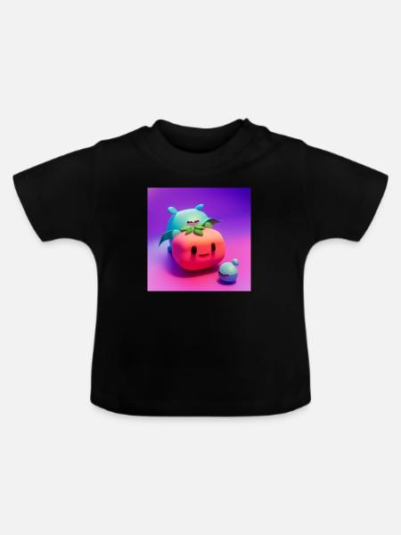 Watermelon - Baby Bio-T-Shirt mit Rundhals - Schwarz