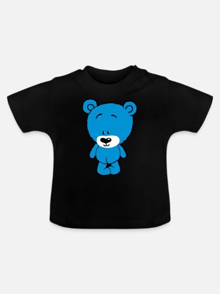 Cute Bear - Baby Bio-T-Shirt mit Rundhals - Schwarz