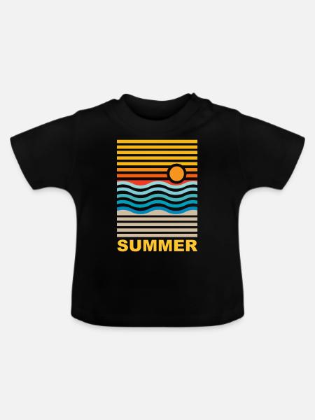 Sommer - Baby Bio-T-Shirt mit Rundhals - Schwarz