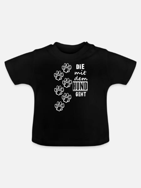 Hund - Baby Bio-T-Shirt mit Rundhals - Schwarz