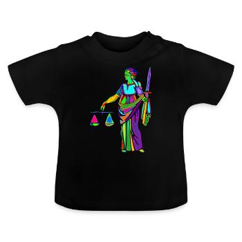 justice - Baby Organic T-Shirt with Round Neck - black - Front