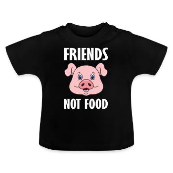 Végétarien végétarien végétarien - T-shirt bio col rond Bébé - noir - Devant