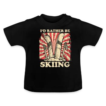 Skifahrer Winter Berge - Baby Bio-T-Shirt mit Rundhals - Schwarz - Vorne