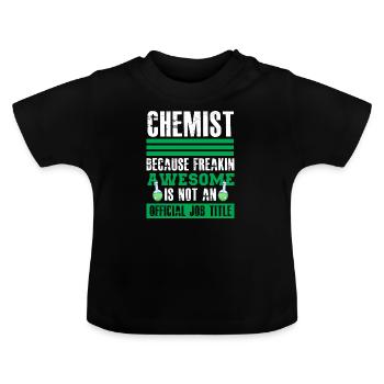 chimiste - T-shirt bio col rond Bébé - noir - Devant