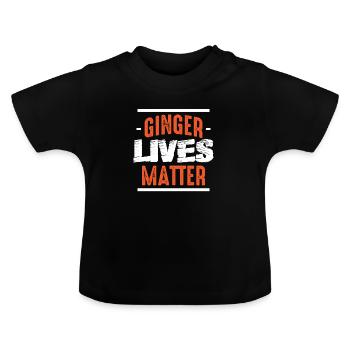 Comptez la vie de gingembre - T-shirt bio col rond Bébé - noir - Devant