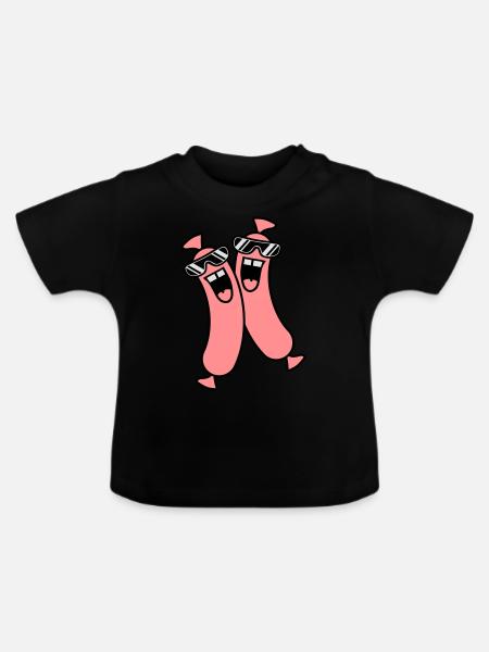 Cool Sausages - Baby Bio-T-Shirt mit Rundhals - Schwarz