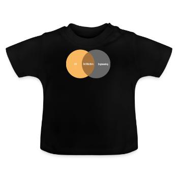 Say architect - Baby Organic T-Shirt with Round Neck - black - Front
