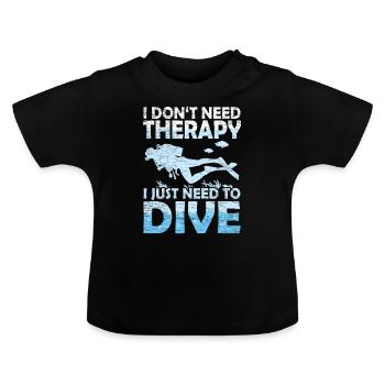 Diver - Baby Organic T-Shirt with Round Neck - black - Front