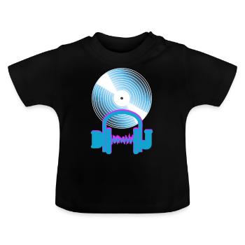 dj - T-shirt bio col rond Bébé - noir - Devant