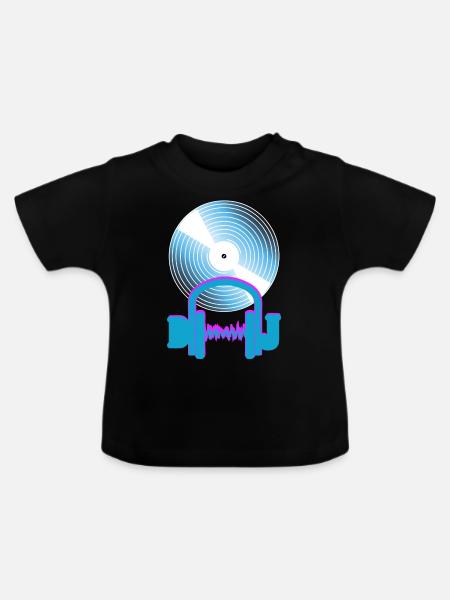 dj - T-shirt bio col rond Bébé - noir