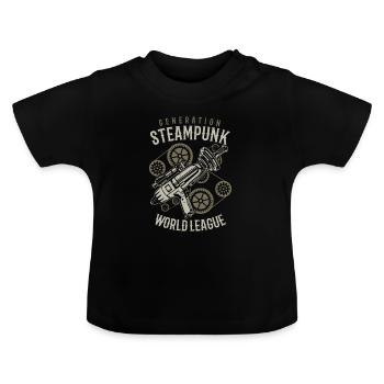 Steampunk - Baby Bio-T-Shirt mit Rundhals - Schwarz - Vorne