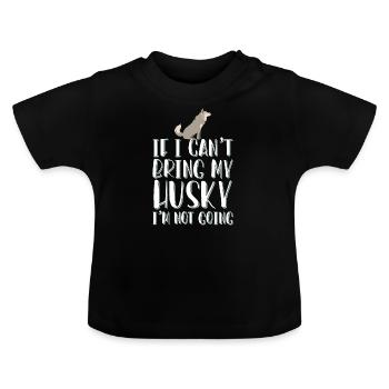 Pas sans husky - T-shirt bio col rond Bébé - noir - Devant