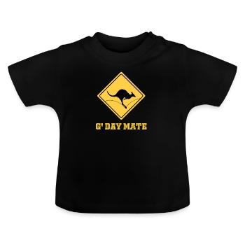 Australia welcome - Baby Organic T-Shirt with Round Neck - black - Front
