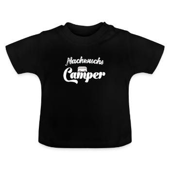Nachwuchscamper Camping Campen Wohnmobil Wohnwagen - Baby Bio-T-Shirt mit Rundhals - Schwarz - Vorne