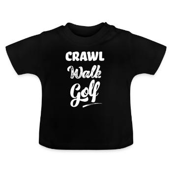 Krabbeln gehen golfen Partner Golf Golfspieler - Baby Bio-T-Shirt mit Rundhals - Schwarz - Vorne