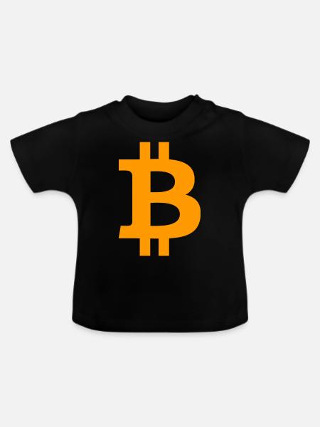 Bitcoin BTC symbol Logo - Baby Bio-T-Shirt mit Rundhals - Schwarz