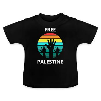 Palestine libre - T-shirt bio col rond Bébé - noir - Devant