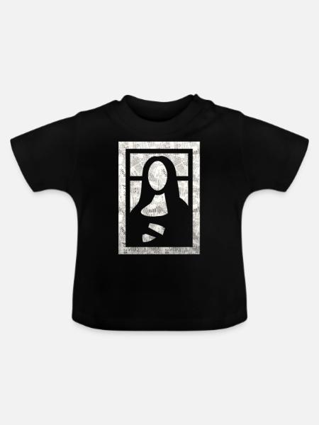 mona lisa spiel - Baby Bio-T-Shirt mit Rundhals - Schwarz