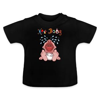 BABY CRYING, New Baby, Cry Baby, Birthday - Baby Organic T-Shirt with Round Neck - black - Front