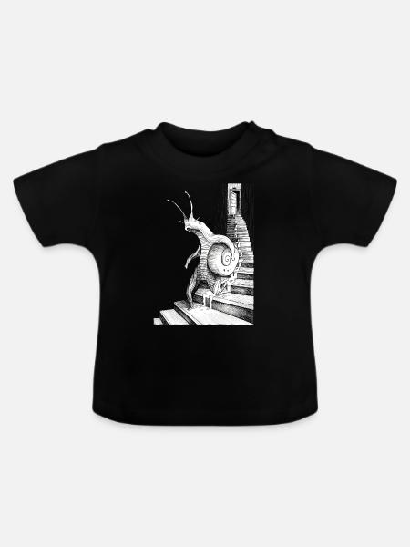 DIE WENDELTREPPEN - Baby Bio-T-Shirt mit Rundhals - Schwarz