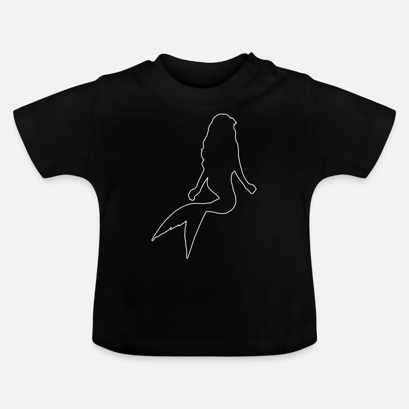 Contour de sirène - T-shirt bio col rond Bébé - noir