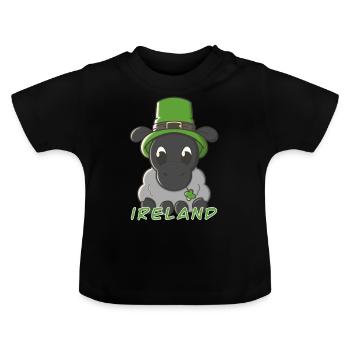 Irish sheep - Baby Organic T-Shirt with Round Neck - black - Front