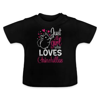 Chinchillas Tierliebhaber Lieblingstier - Baby Bio-T-Shirt mit Rundhals - Schwarz - Vorne