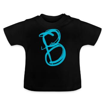 Tablier de cuisine avec B - T-shirt bio col rond Bébé - noir - Devant