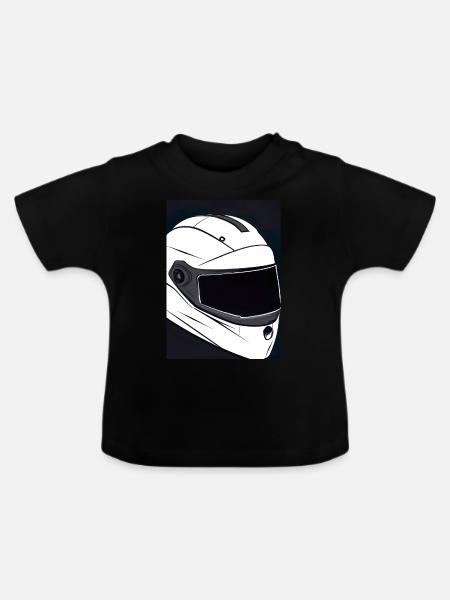 Motorradhelm - Baby Bio-T-Shirt mit Rundhals - Schwarz
