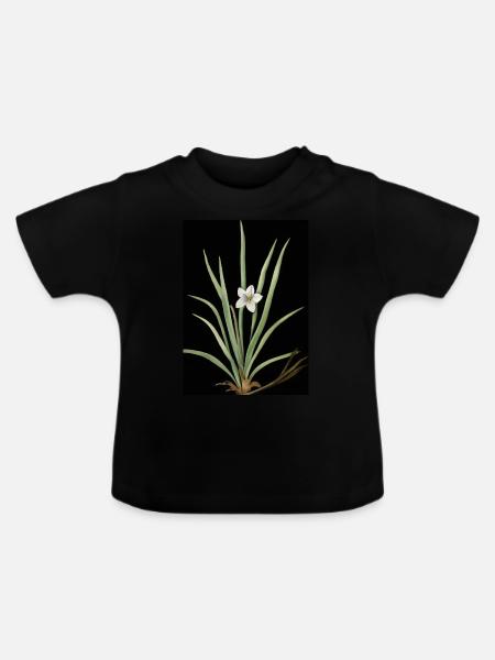Frontlicht Blume - Baby Bio-T-Shirt mit Rundhals - Schwarz