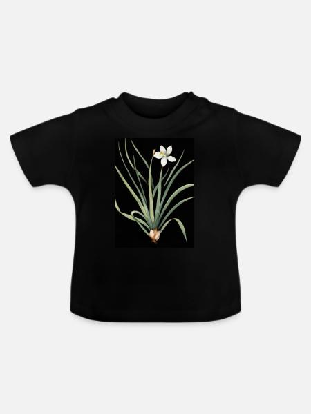 Frontlicht Blume - Baby Bio-T-Shirt mit Rundhals - Schwarz