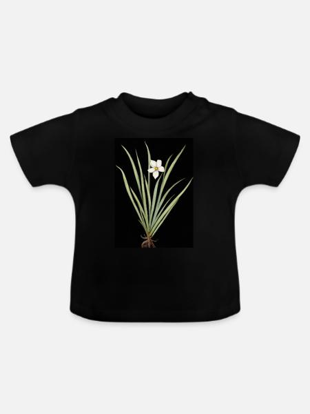 Frontlicht Blume - Baby Bio-T-Shirt mit Rundhals - Schwarz